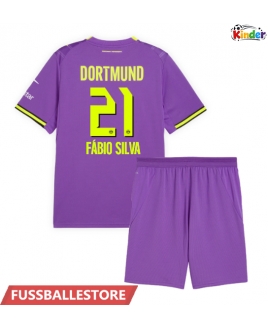 Günstige Borussia Dortmund Fabio Silva #21 3rd trikot Kinder 2026-27 Kurzarm (+ Kurze Hosen)